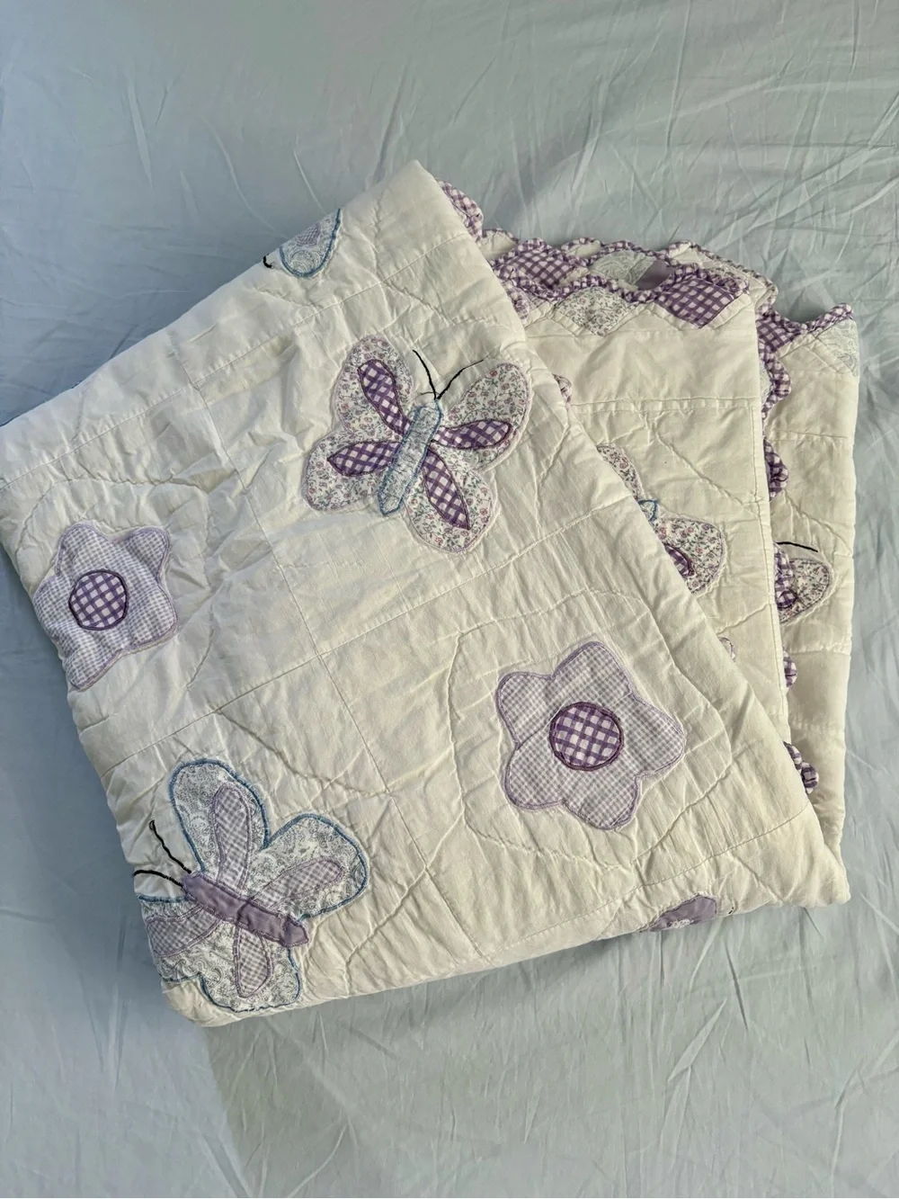 Homemade butterfly quilt